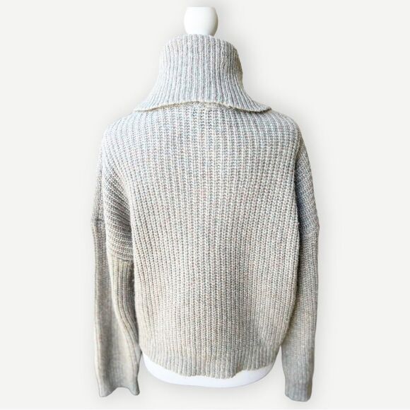 Express Turtleneck Cowlneck Multicolor Knit Relaxed Boxy Fit Sweater. XS. - Picture 4 of 9